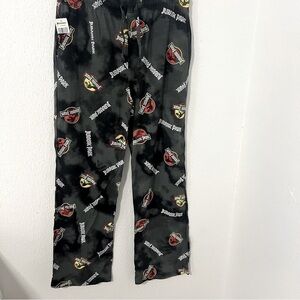 Jurassic Park Adult Gray Tie Dye Logo Pajamas Sleep Lounge Pants Size Medium NWT